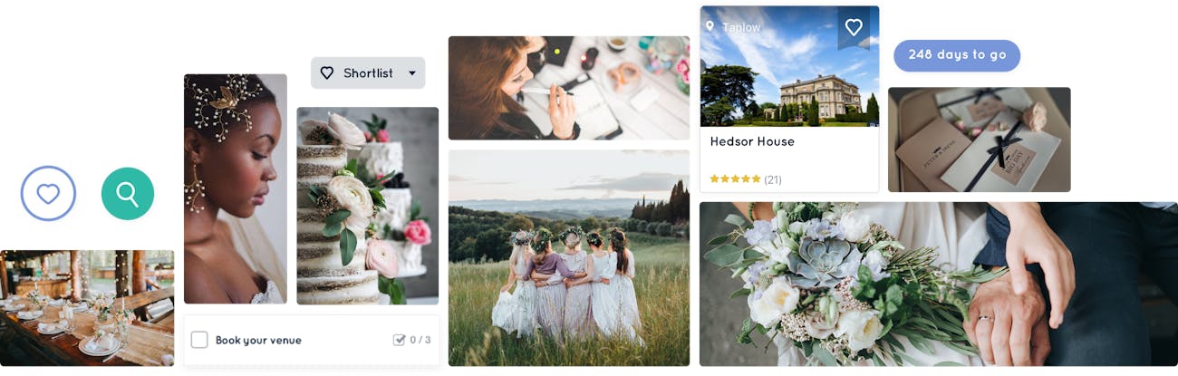 Beautiful bouquet of wedding flowers held by a bride in a white dress